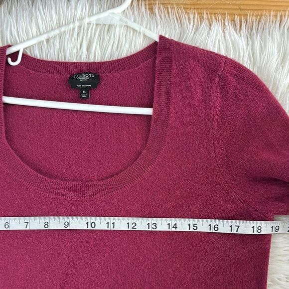 Talbots Deep Fuchsia Sweater 100% Cashmere - Picture 3 of 5